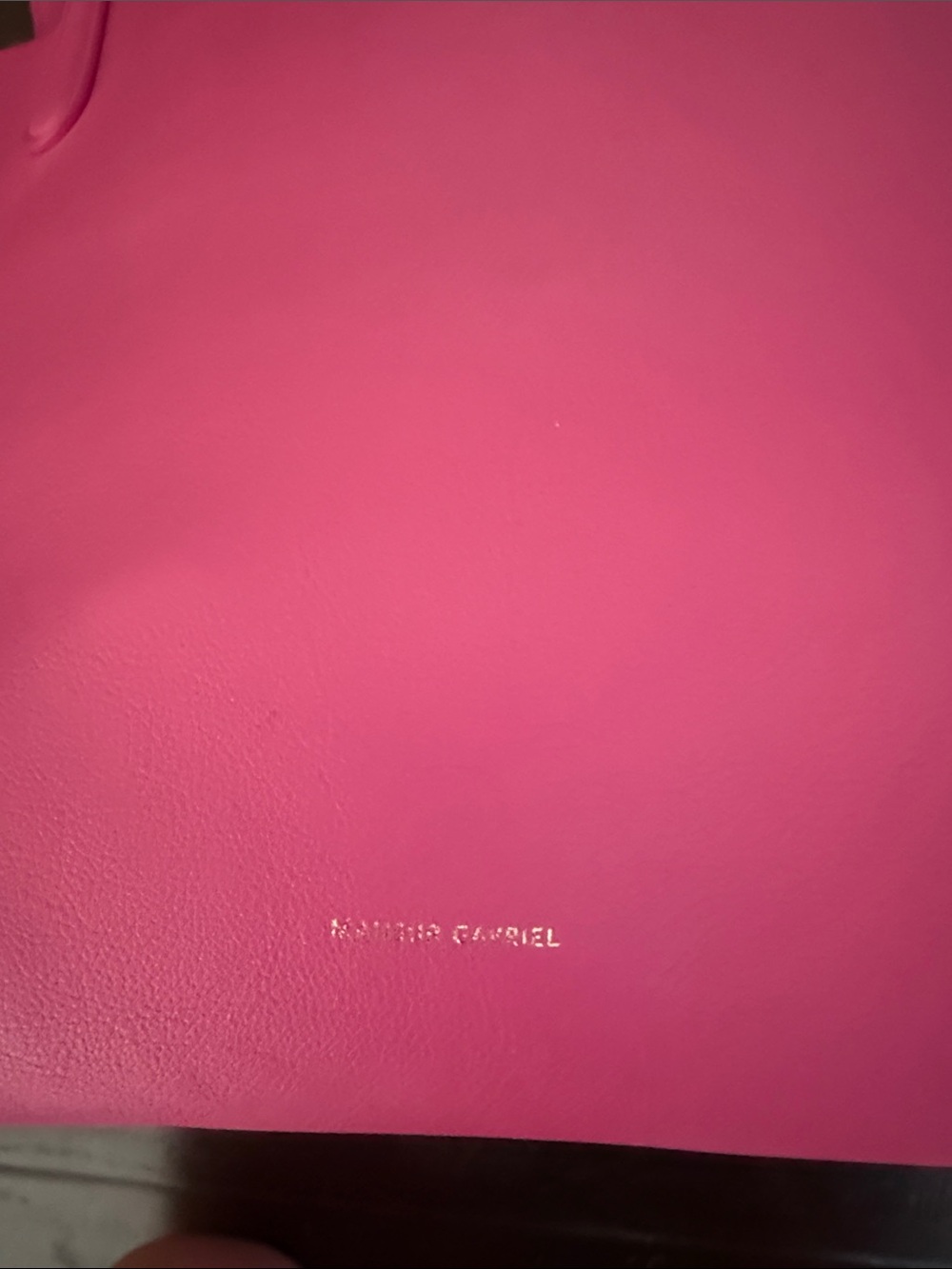 Mansur Gavriel Bright Pink Tote with Matching Pouch - Picture 3 of 4